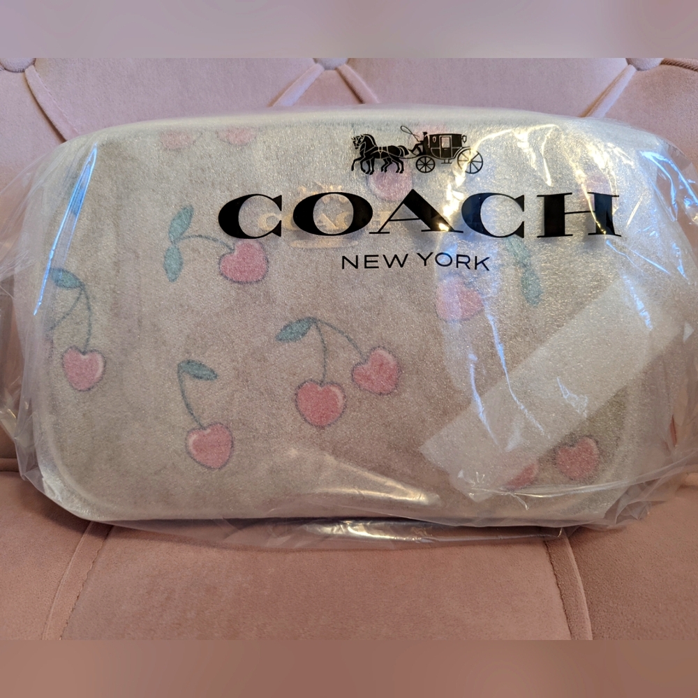 Coach Cherry Jamie Bag Signature Canvas Pink and Chalk With Cherry Charm/Tag 🍒